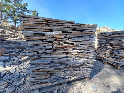 Плитняк златолит серебристый для фасада купить в Дрезне